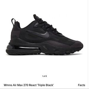 Wmns Air Max 270 React 'Triple Black Size 10
